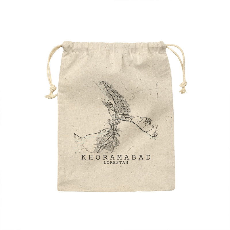 کیسه نان و سبزی ترمه طراحان ایده مدل نقشه شهر خرم آباد کد map0512 - M سایز 23x33 سانتی متر