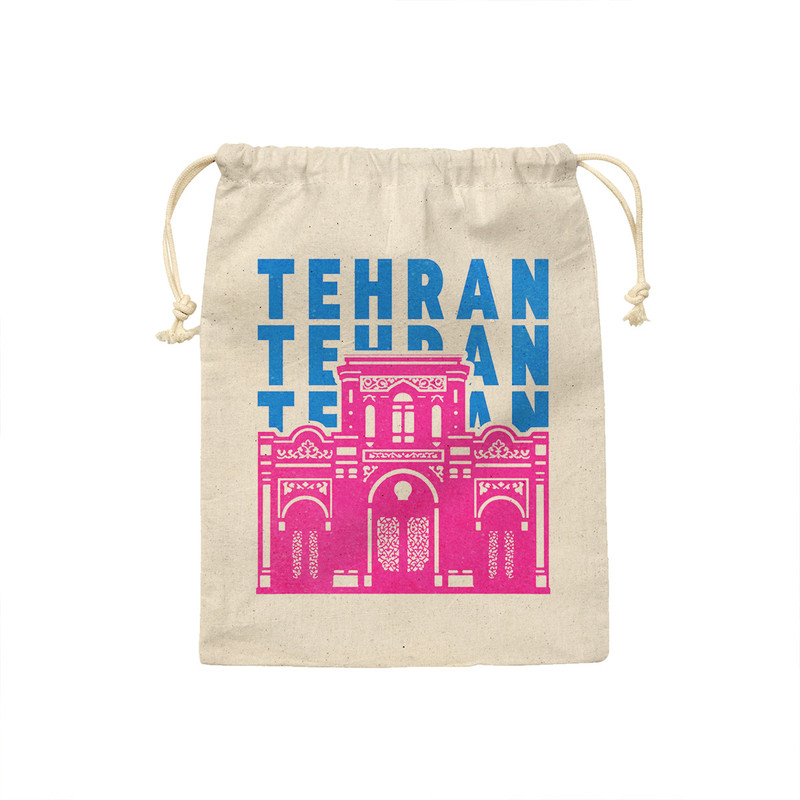 کیسه نان و سبزی ترمه طراحان ایده مدل نماد سردر باغ ملی تهران کد map0130 - S سایز 19x19 سانتی متر