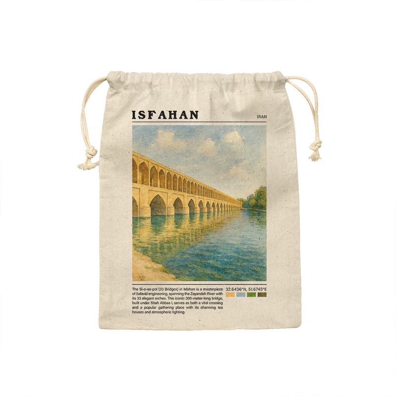 کیسه نان و سبزی ترمه طراحان ایده مدل سی و سه پل اصفهان کد map0806 - M سایز 23x33 سانتی متر