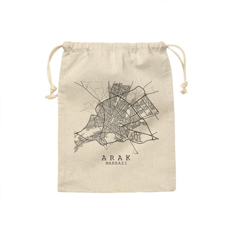 کیسه نان و سبزی ترمه طراحان ایده مدل نقشه شهر اراک کد map0513 - S سایز 19x19 سانتی متر