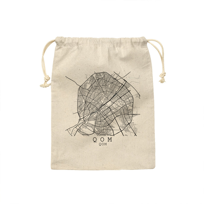 کیسه نان و سبزی ترمه طراحان ایده مدل نقشه شهر قم کد map0511 - S سایز 19x19 سانتی متر
