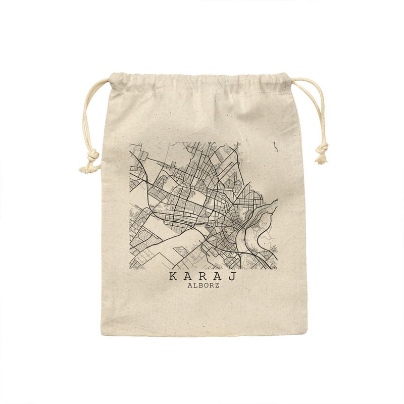 کیسه نان و سبزی ترمه طراحان ایده مدل نقشه شهر کرج کد map0504 - M سایز 23x33 سانتی متر