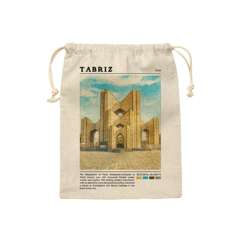 کیسه نان و سبزی ترمه طراحان ایده مدل مقبره الشعرا تبریز کد map0802 - M سایز 23x33 سانتی متر