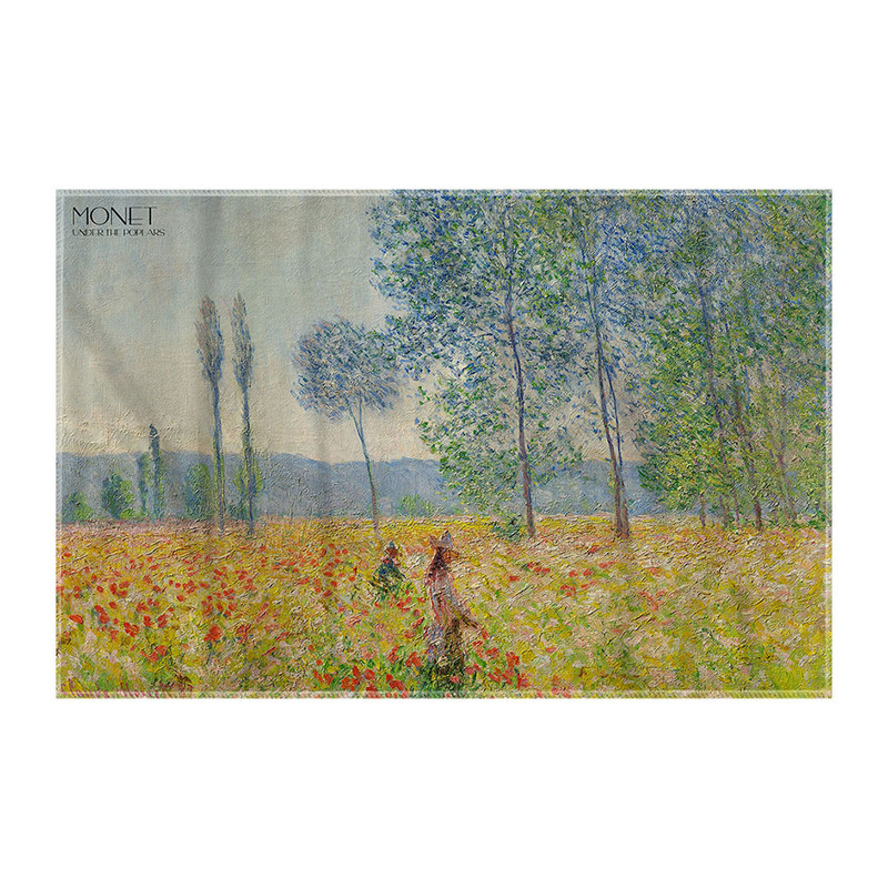 کاغذ کادو ترمه طراحان ایده مدل زیر صنوبر ها از مونه کد art0194 سایز 57x37 سانتی متر