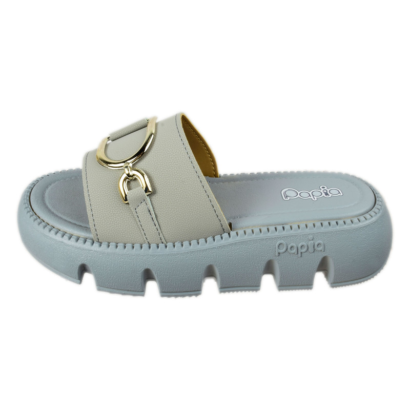 دمپایی زنانه پاپیا مدل دوییچه GRY.4319
