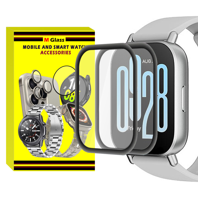 محافظ صفحه نمایش نانو ام‌گلس مدل GLS_Pmma مناسب برای ساعت هوشمند شیائومی Redmi Watch 5 Active 49mm بسته دو عددی