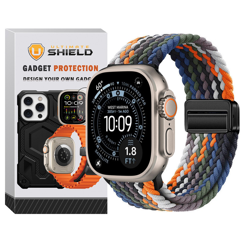 بند آلتیمیت شیلد مدل Braided Magsolo مناسب برای اپل واچ 49 میلی متری سری Ultra / Ultra 2 / Ultra 3