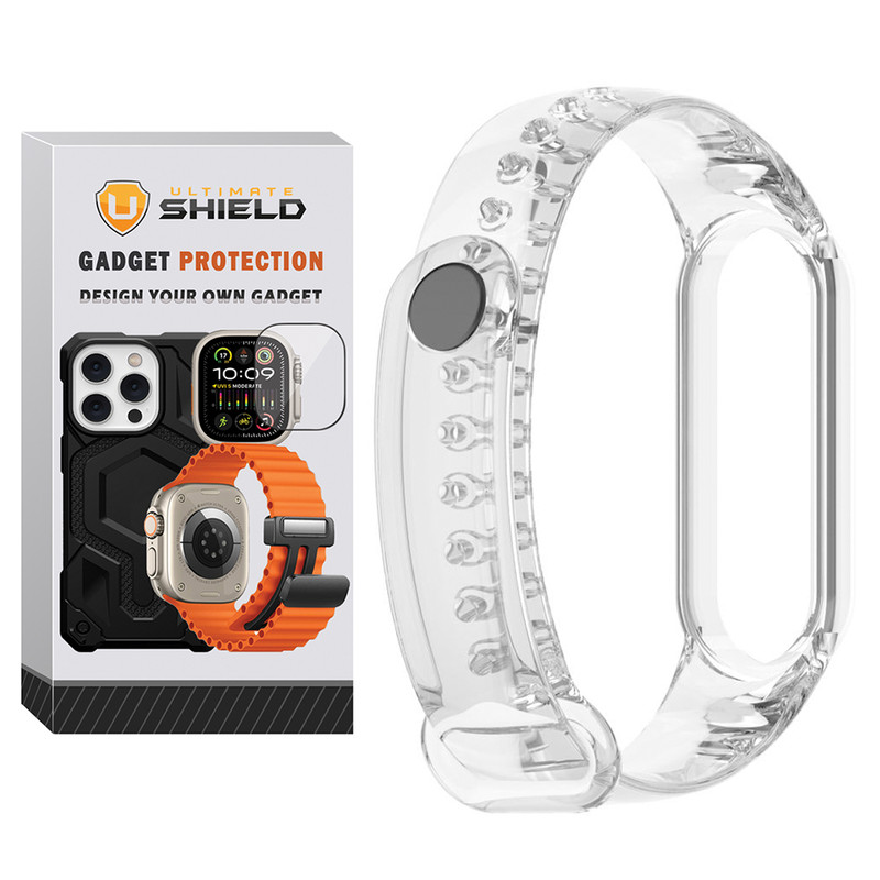 بند آلتیمیت شیلد مدل Clear Transparent مناسب برای ساعت هوشمند شیائومی Mi Band 5 12mm