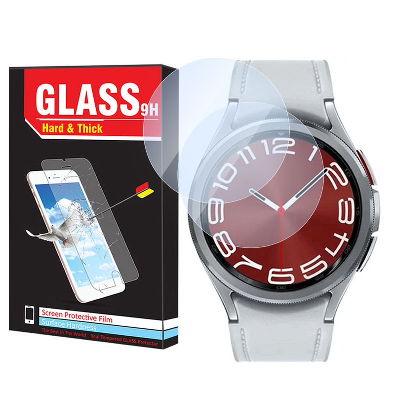 محافظ صفحه نمایش شیشه‌ای هارد اند تیک مدل SH-HT مناسب برای ساعت هوشمند سامسونگ Galaxy watch 6 Classic 43mm بسته دو عددی