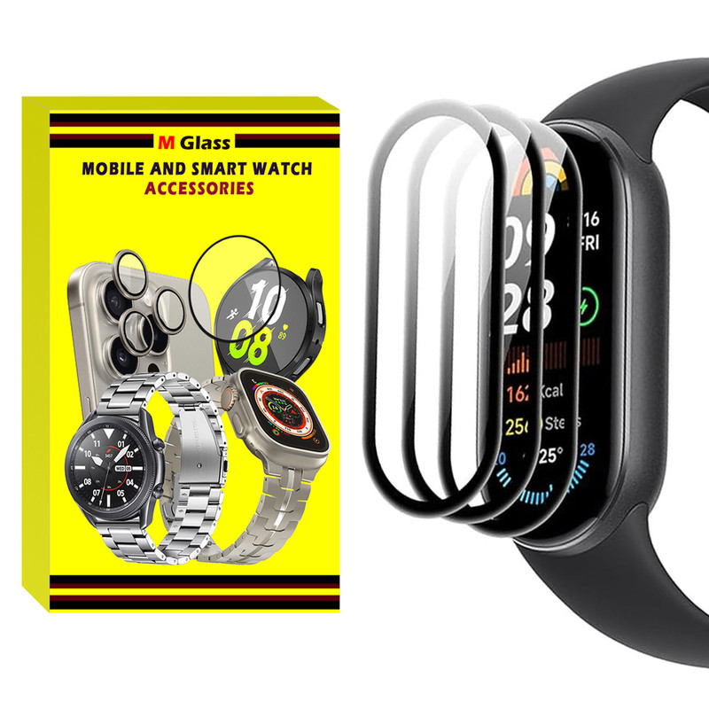 محافظ صفحه نمایش نانو ام‌گلس مدل GLS_pmma مناسب برای ساعت هوشمند شیائومی Mi Band 7 12mm بسته سه عددی