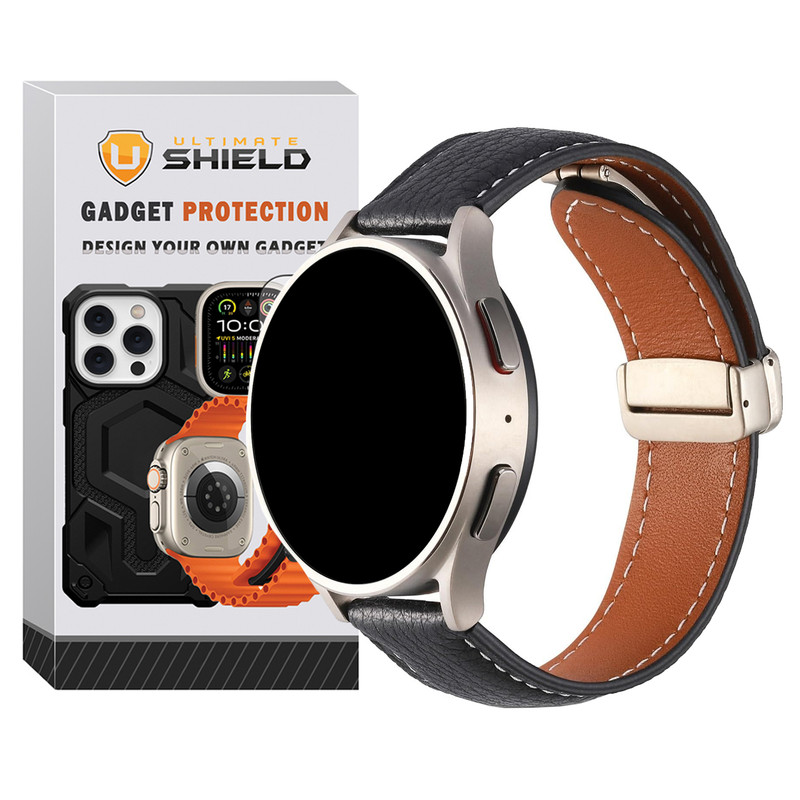 بند آلتیمیت شیلد مدل MAG Leather UL مناسب برای ساعت هوشمند سامسونگ Galaxy 4/5/6 سایز 40/43/44/46/47 میلی متری