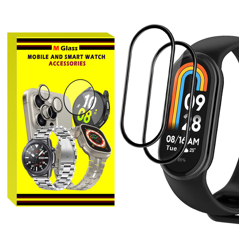 محافظ صفحه نمایش ام‌گلس مدل GLS_Pmma مناسب برای ساعت هوشمند شیائومی Mi Band 7 12mm بسته دو عددی