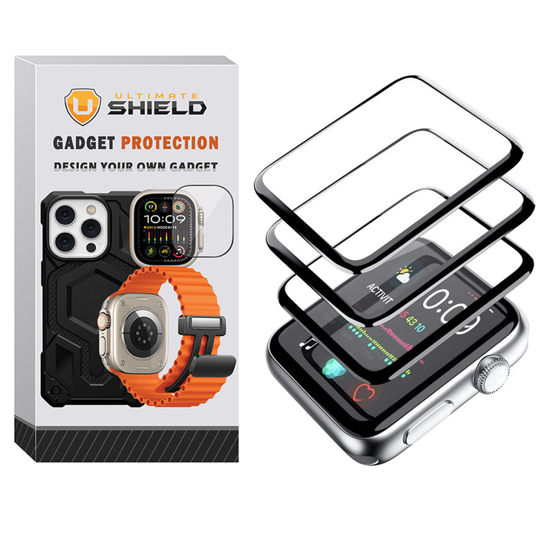 محافظ صفحه نمایش آلتیمیت شیلد مدل Film Protector UL مناسب برای اپل واچ سری 9 سایز 41 میلی متری بسته سه عددی