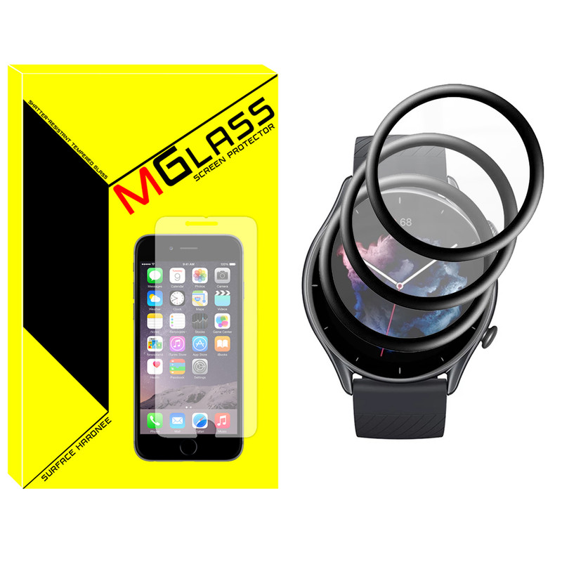 محافظ صفحه نمایش ام گلس مدل GLS_Pmma مناسب برای ساعت هوشمند امیزفیت GTR 3 Pro بسته سه عددی