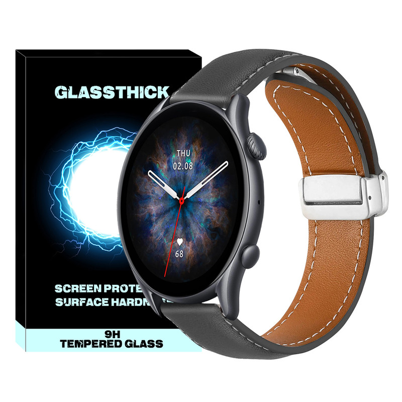 بند گلستیک مدل Mag Leather GL TW مناسب برای ساعت هوشمند امیزفیت سری GTR 47mm / GTR 2e / GTR 2 سایز 22mm