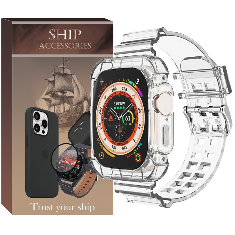 بند شیپ مدل Transparent Shock SH مناسب برای اپل واچ Ultra / Ultra 2 49mm