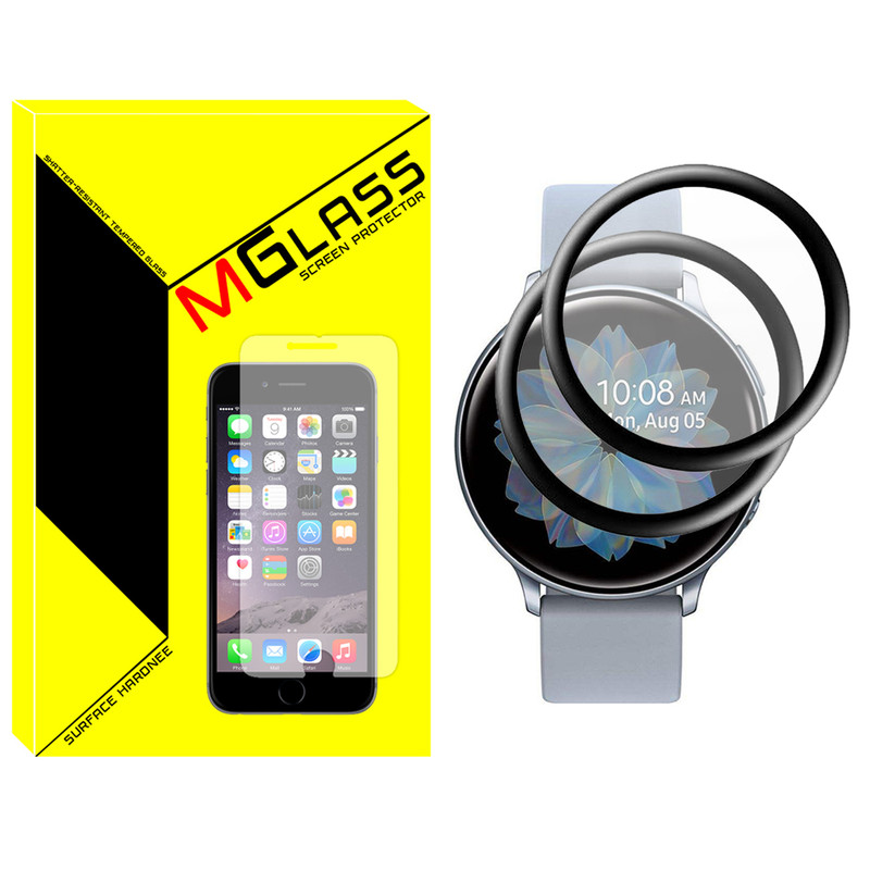 محافظ صفحه نمایش نانو ام‌گلس مدل GLS_Pmma مناسب برای ساعت هوشمند سامسونگ Galaxy Watch Active 2 40mm بسته دو عددی
