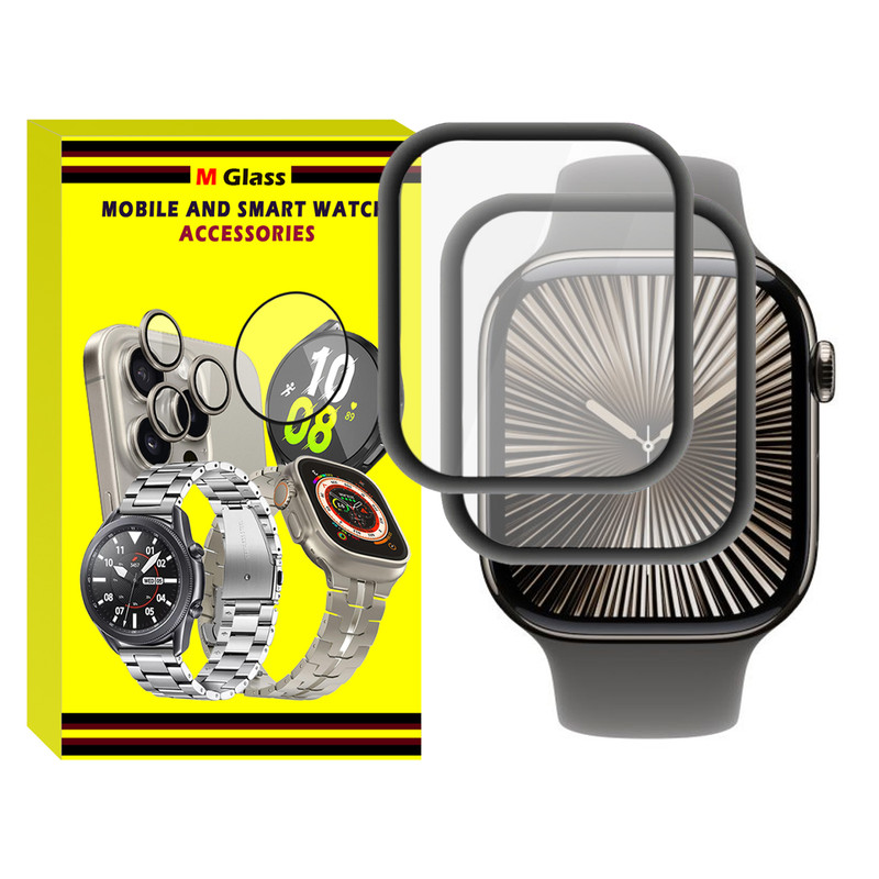 محافظ صفحه نمایش نانو ام‌گلس مدل GLS_Pmma مناسب برای اپل واچ Series 10 42mm بسته دو عددی