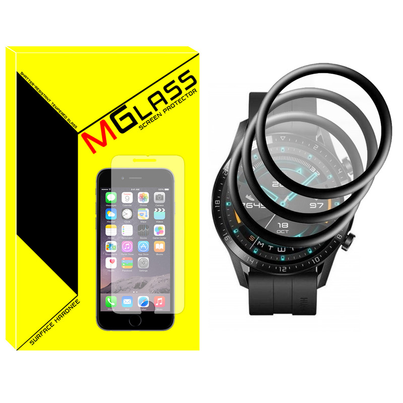 محافظ صفحه نمایش ام گلس مدل GLS_Pmma مناسب برای ساعت هوشمند هوآوی GT2 46mm بسته سه عددی