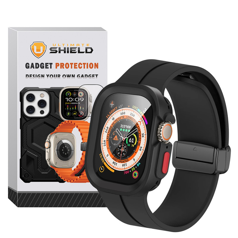 بند آلتیمیت شیلد مدل SIC Mag Defender مناسب برای اپل واچ Ultra سایز 49mm به همراه کاور