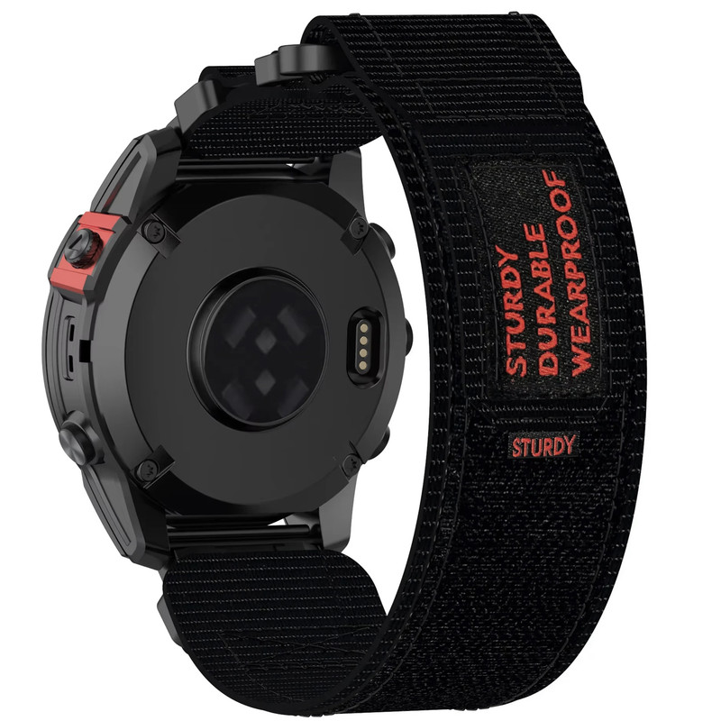 بند اسپریگ مدل Sturdy Nylon مناسب برای ساعت هوشمند گارمین Fenix 3 / 3 HR / 5X / 6X / 7X / 8 51mm / Enduro 1/ Enduro 2 / Enduro 3 / Tactix 7 / Tactix Delta / D2 Bravo / Quatix 6X / Quatix 7X / D2 Bravo (Size 26mm)