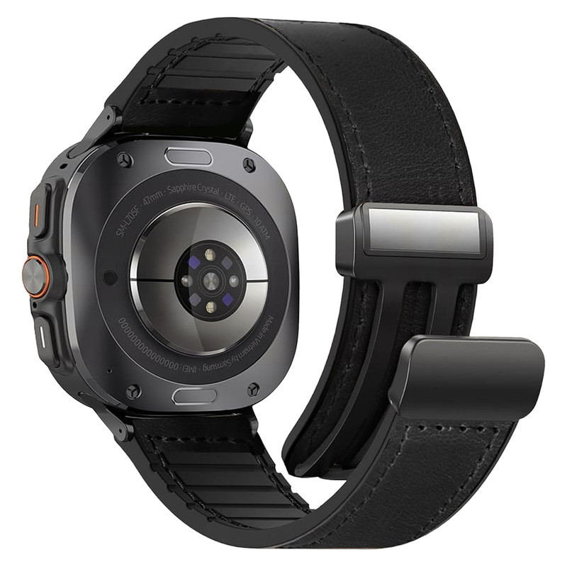 بند اسپریگ مدل Leather Magnetic Sic مناسب برای ساعت هوشمند سامسونگ Galaxy Watch 7 Ultra 47mm