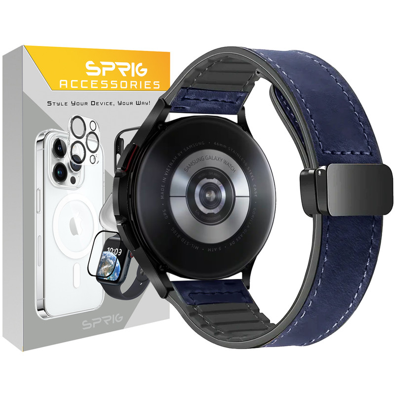 بند اسپریگ مدل SIC Magnetic Leather مناسب برای ساعت هوشمند سامسونگ Galaxy watch 4 40mm / watch 4 44mm / watch 4 Classic 42mm / watch 4 classic 46mm