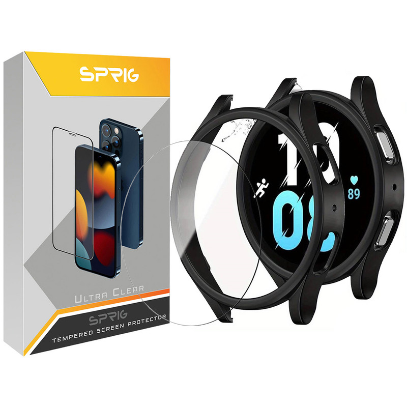 کاور اسپریگ مدل PC-Bumper مناسب برای ساعت هوشمند سامسونگ Galaxy Watch 5 44mm به همراه محافظ صفحه نمایش