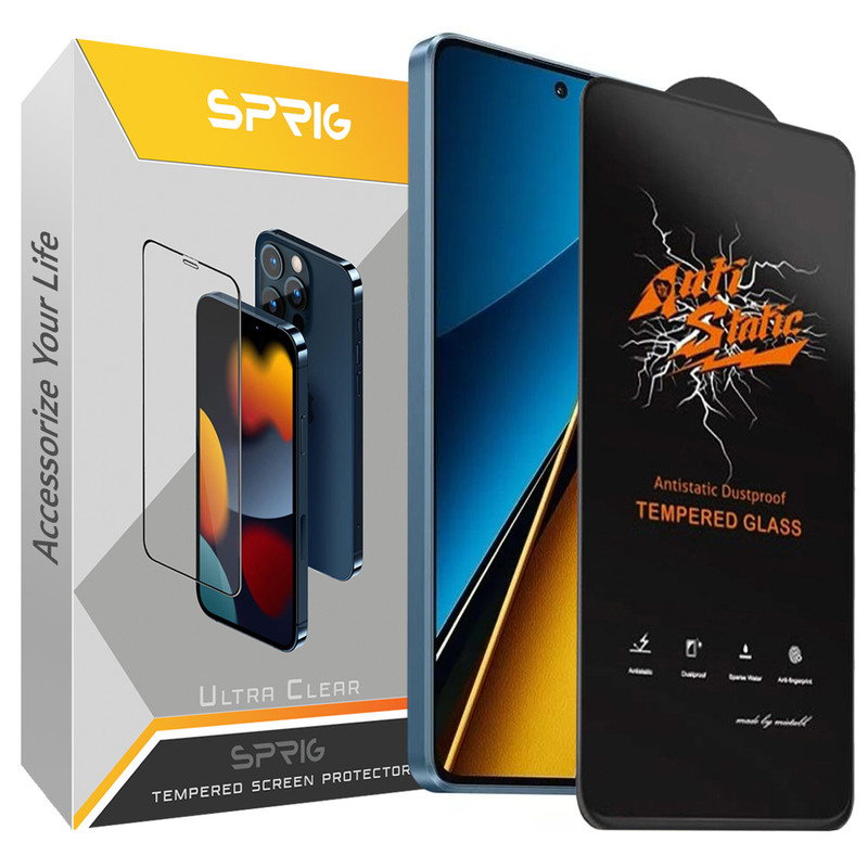 محافظ صفحه نمایش اسپریگ مدل Antistatic_Glass مناسب برای گوشی موبایل شیائومی Poco X6 Pro 5G