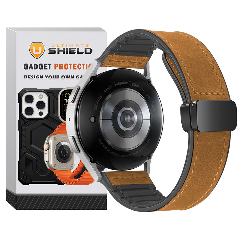 بند آلتیمیت شیلد مدل Smooth Leather Mag TW مناسب برای ساعت هوشمند گلوریمی M2 / M2 Pro / M2 Max 22mm