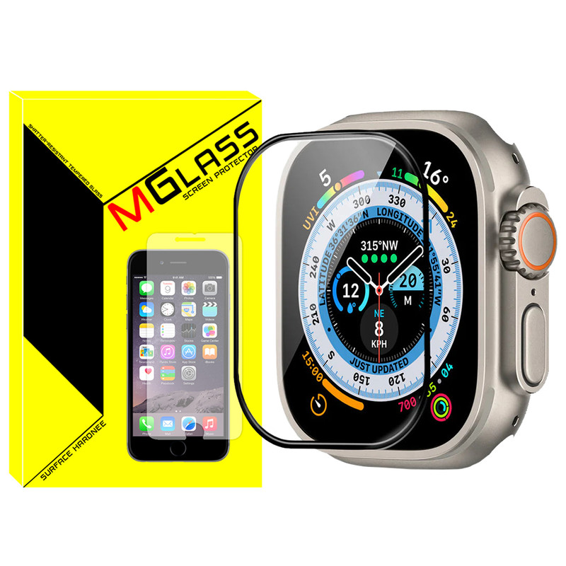 محافظ صفحه نمایش شیشه‌ای ام‌گلس مدل SH-FULL-MG مناسب برای ساعت هوشمند هاینو تکو T92 Ultra max 49mm / T93 Ultra max / T94 Ultra max 49mm / T89 Ultra max / T99 Ultra max 49mm