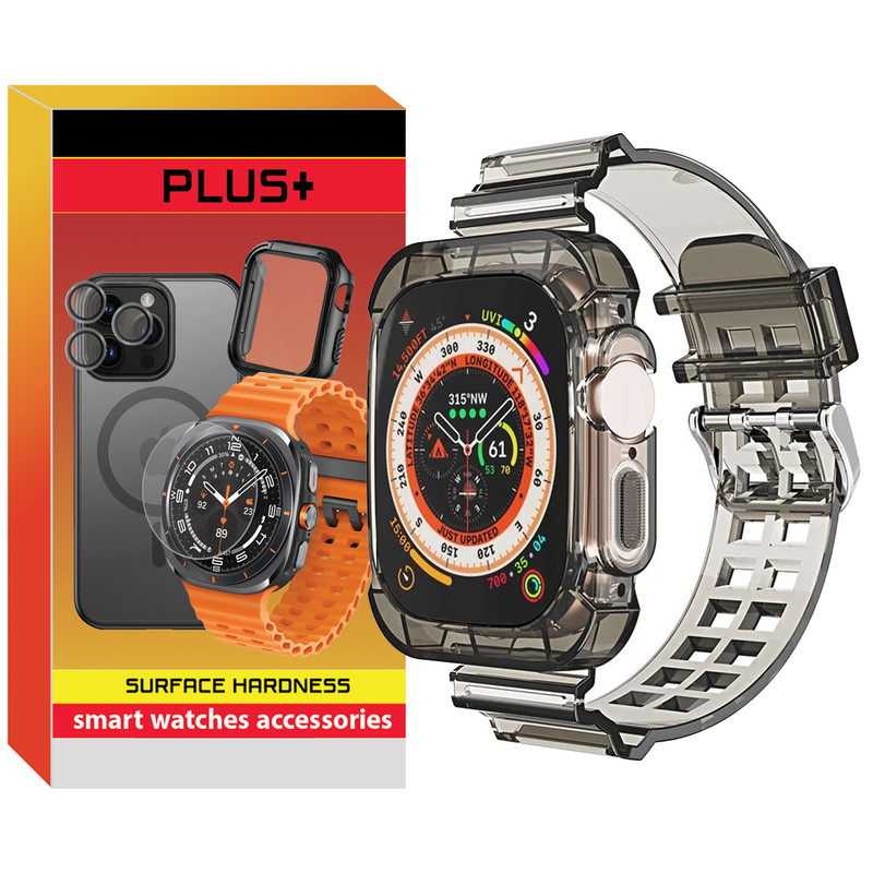 بند پلاس مدل Transparent Shock PL مناسب برای ساعت هوشمند ویرفیت HK8 Pro max / HK9 Ultra 2 / T900 ultra