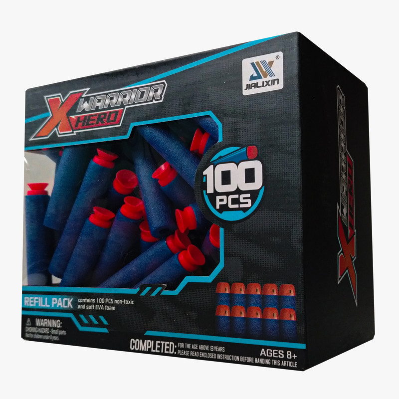 تیر فومی تفنگ مدل یدک xhero مجموعه 100 عددی