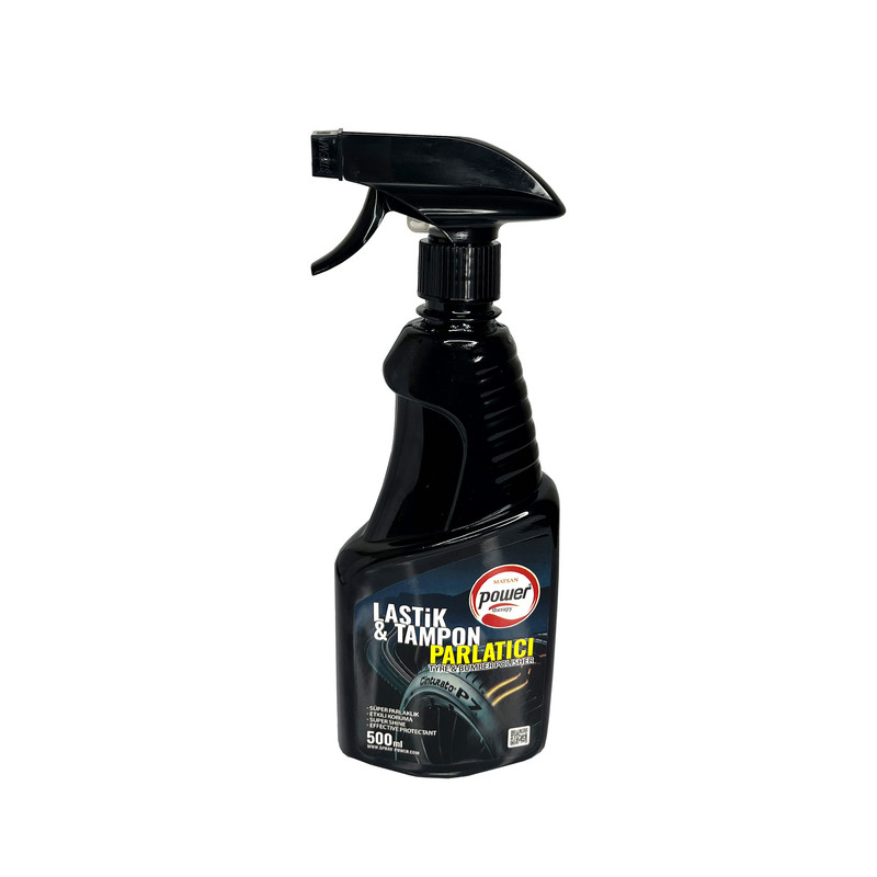 اسپری لاستیک خودرو پاور مدل TYRE&BUMBER POLISHER حجم 500 میلی لیتر