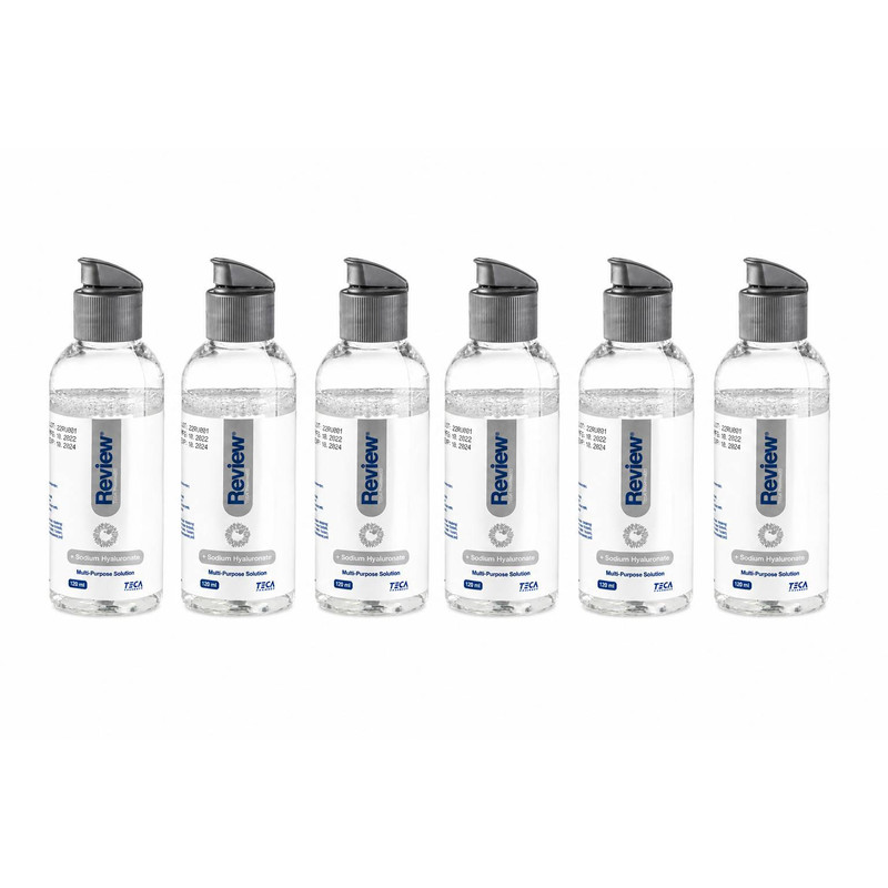 مایع نگه‌دارنده لنز ریویو مدل hyaluronic حجم 120 میلی‌لیتر  بسته 6 عددی