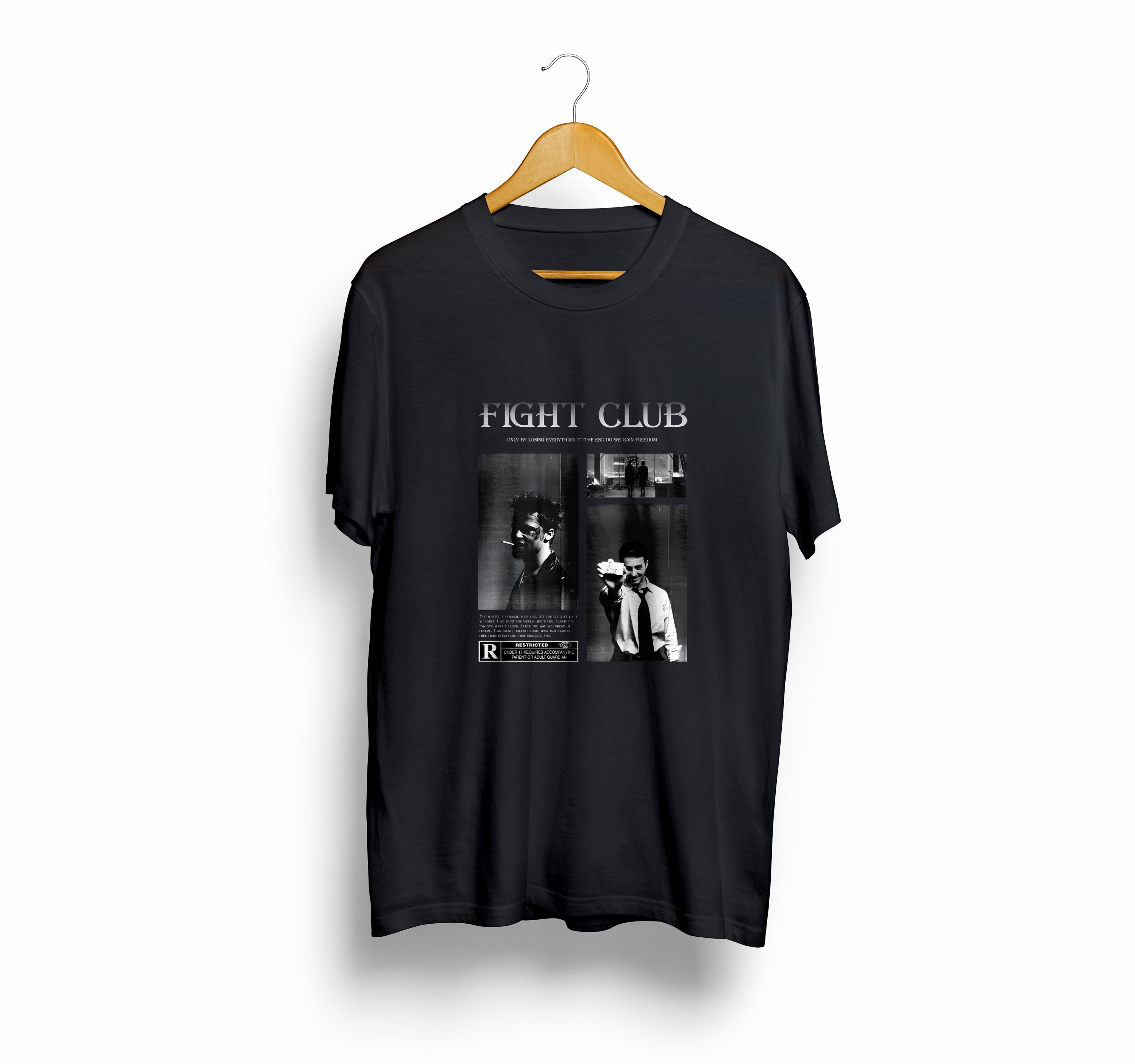 تیشرت مشکی طرح Fight Club (فایت کلاب) کد 5047