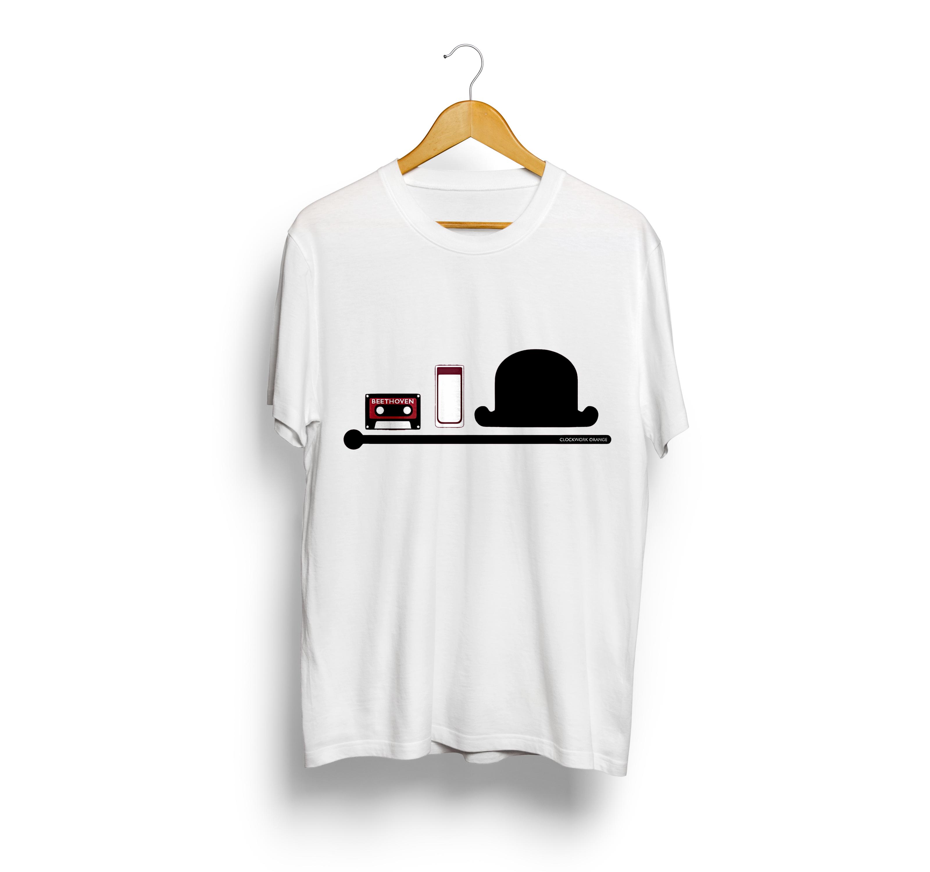 تیشرت سفید طرح A Clockwork Orange (پرتقال کوکی) کد 3601