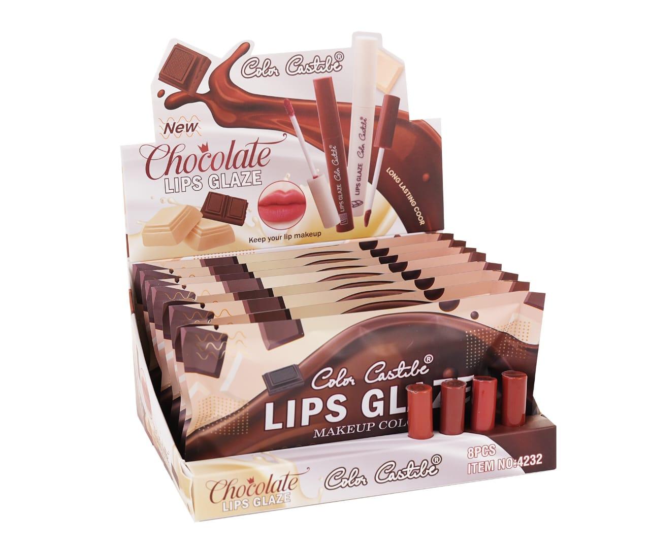 پک رژلب مایع ۴ عددی مدل شکلاتی برند COLOR CASTELE