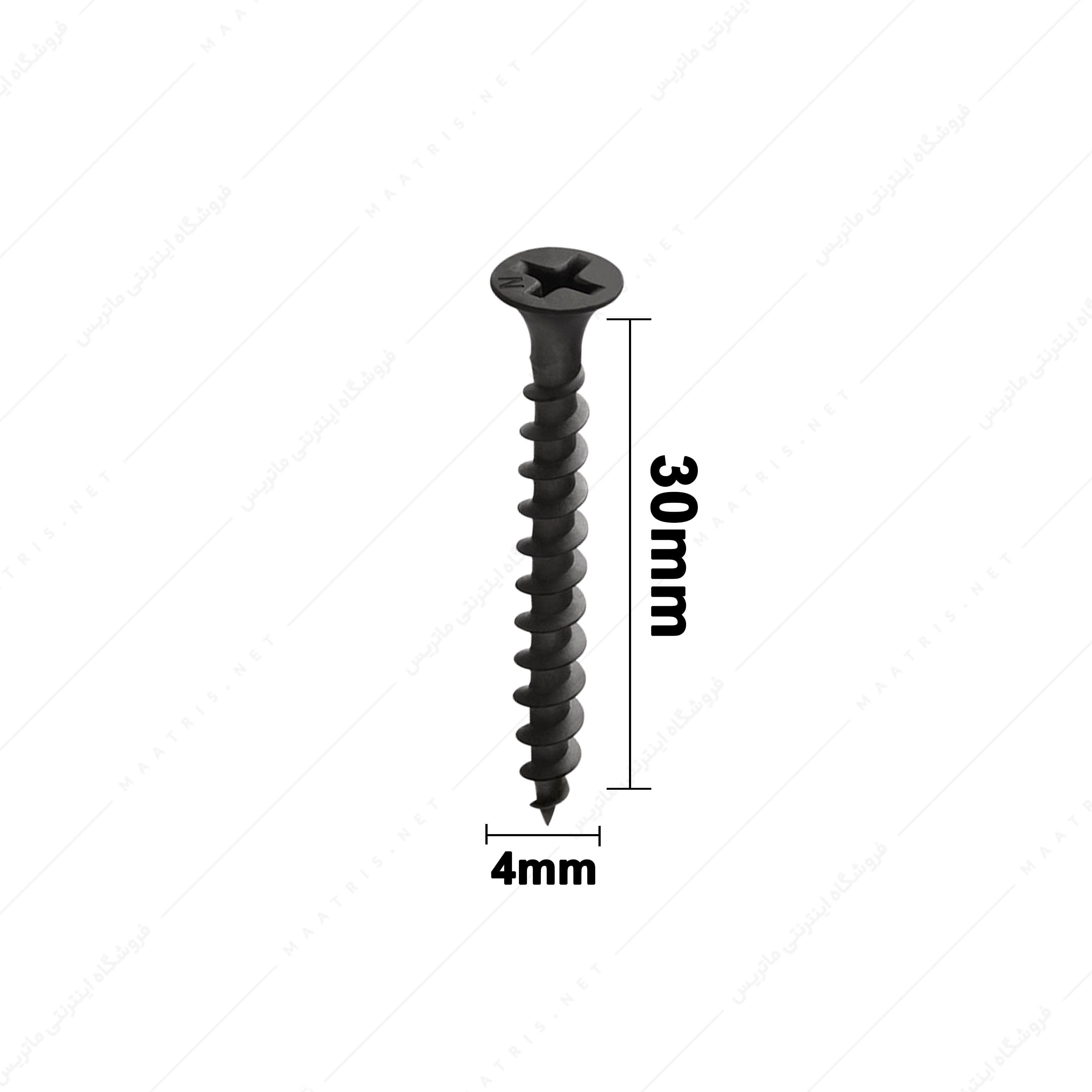 پیچ mdf مشکی 4.30 بسته1000عددی