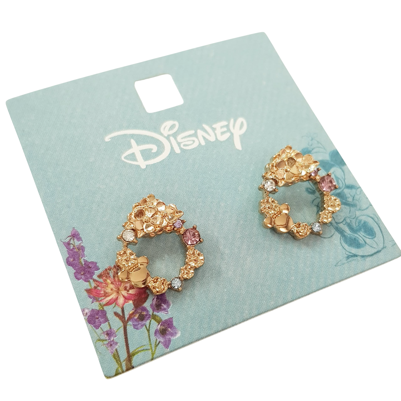 گوشواره طلایی نگین مولتی کالر میکی موس برند دیزنی Disney