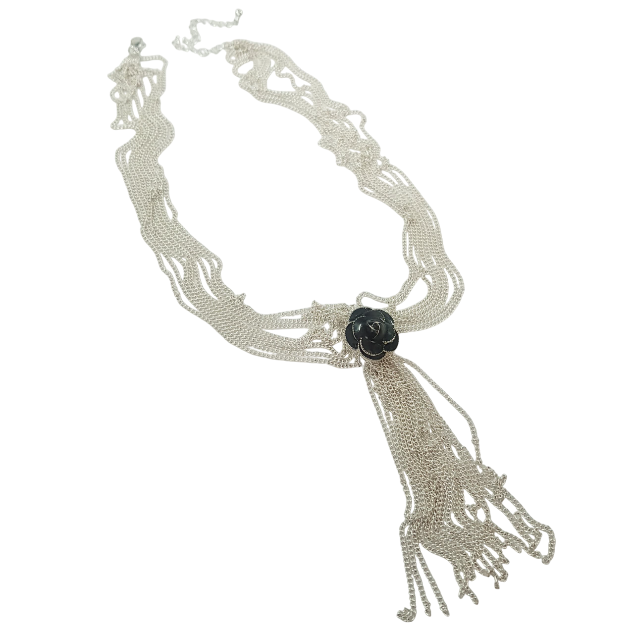 گردنبند نقره ای مدل کراواتی آویز دار برند Accessories