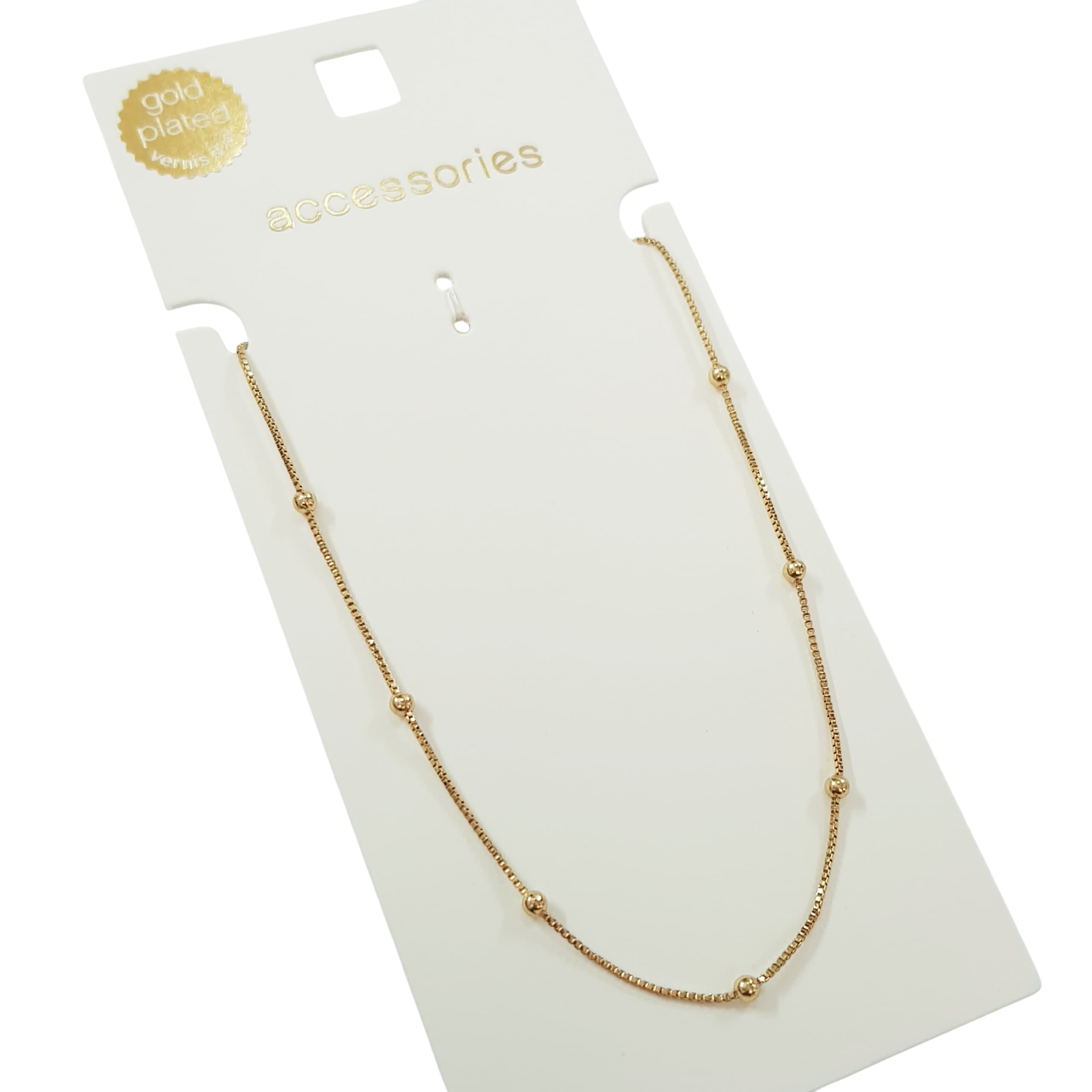 گردنبند آبکاری طلا زنجیر توپی برند Accessories کد ۲۱۰۸۱۶