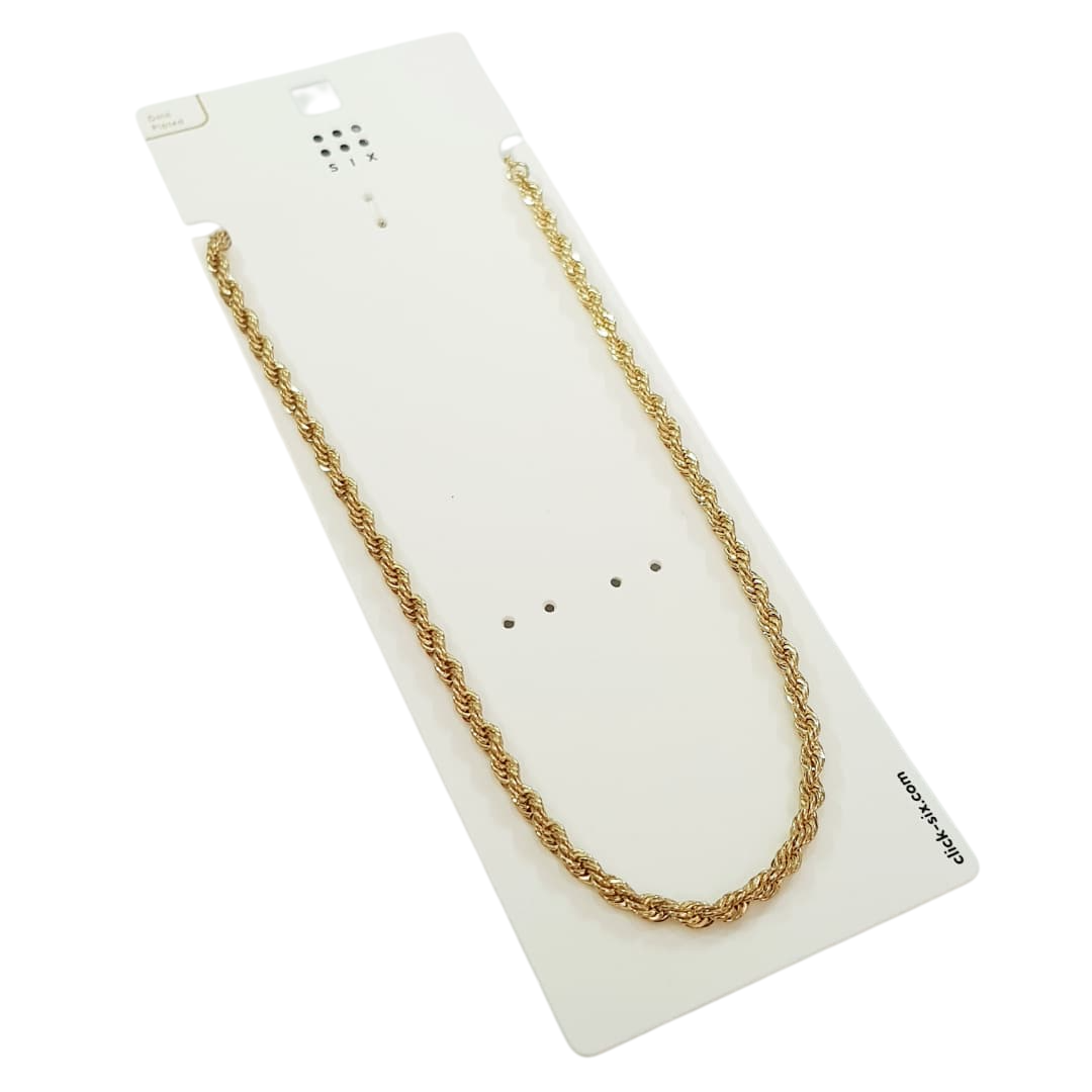 گردنبند زنجیر طنابی با آبکاری طلا برند Six کد ۲۱۰۸۱۰