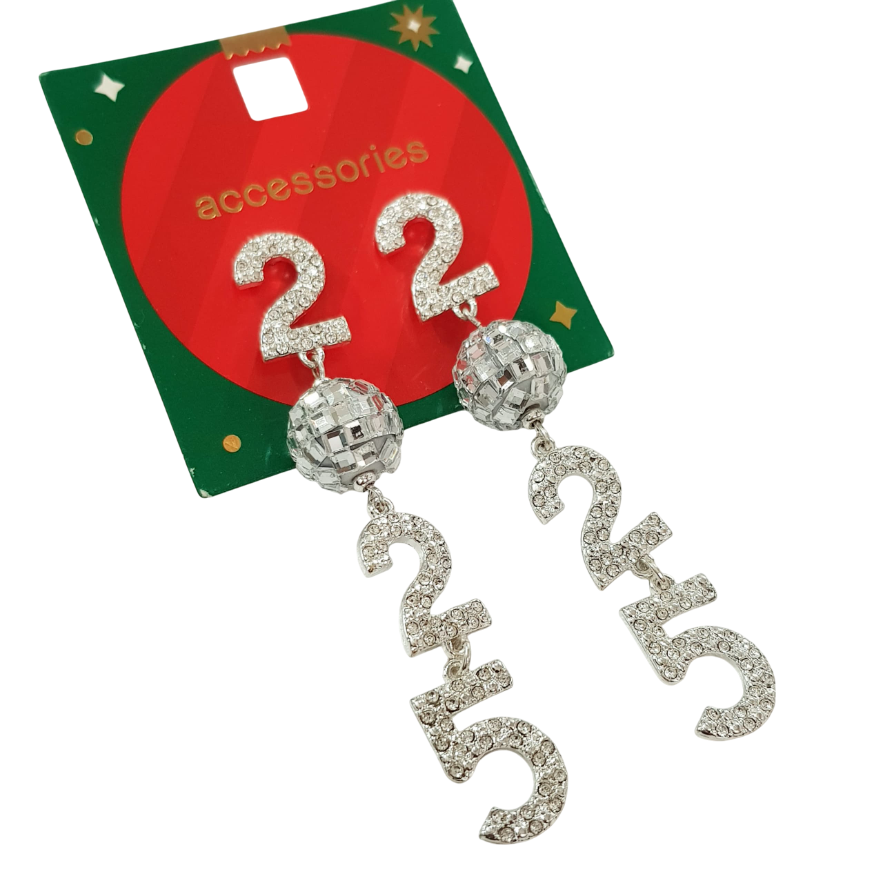 گوشواره نقره ای تمام نگین آویز دار برند Accessories کد ۲۱۰۸۶