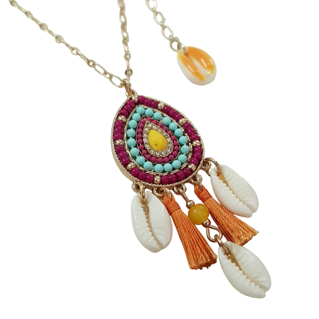 گردنبند رولباسی طلایی زنجیر آویزدار طرح سنتی برند iam کد ۲۷۰۸۳