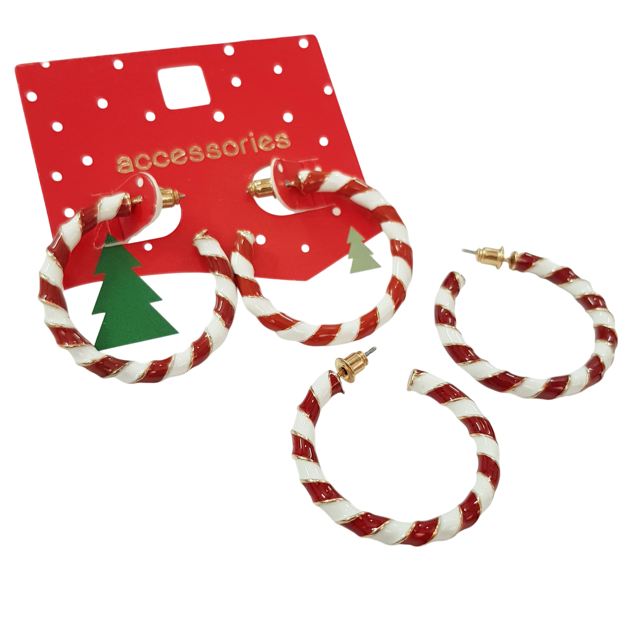 گوشواره کریسمسی حلقه ای آبنباتی برند ACC کد ۰۹۰۹۱