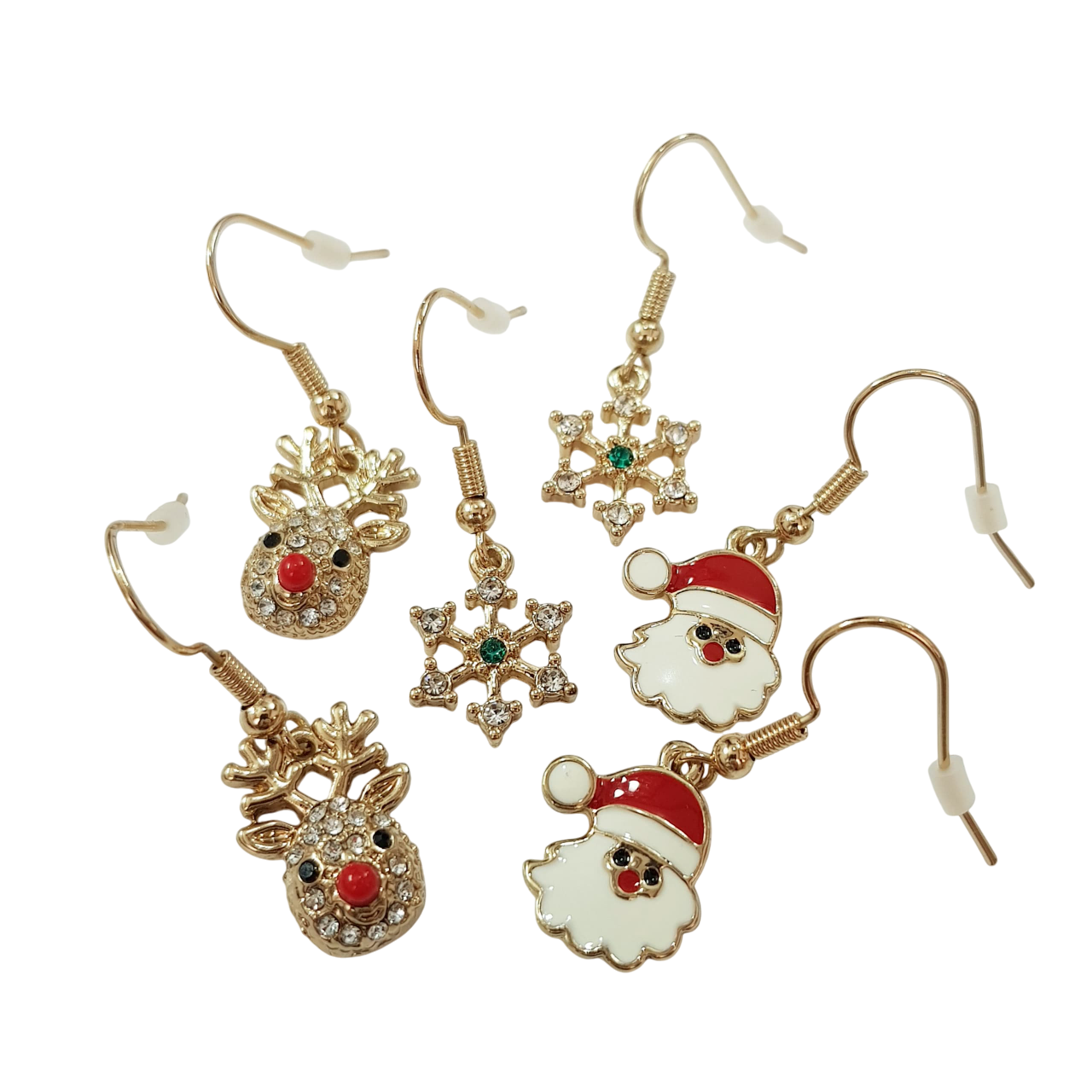 پک سه جفتی گوشواره کریسمسی عصایی آویز دار برند ACC کد ۰۹۰۹۲