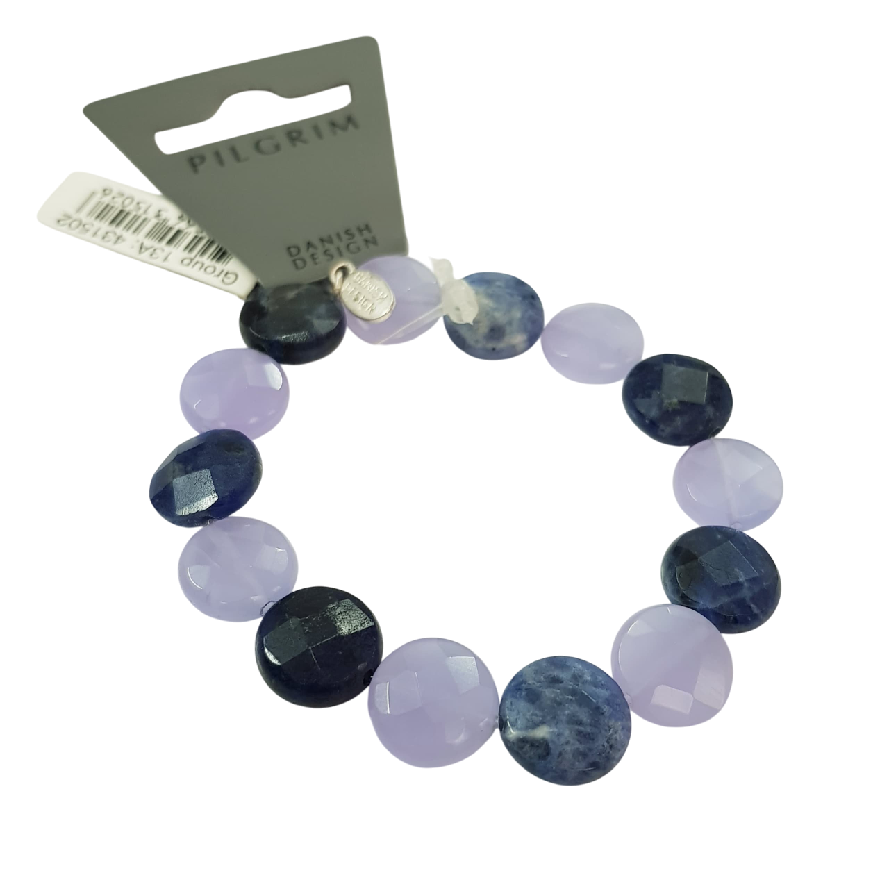 دستبند کشی با سنگ های عقیق سوسنی و لاجورد برند Pilgrim کد ۰۹۰۹۷