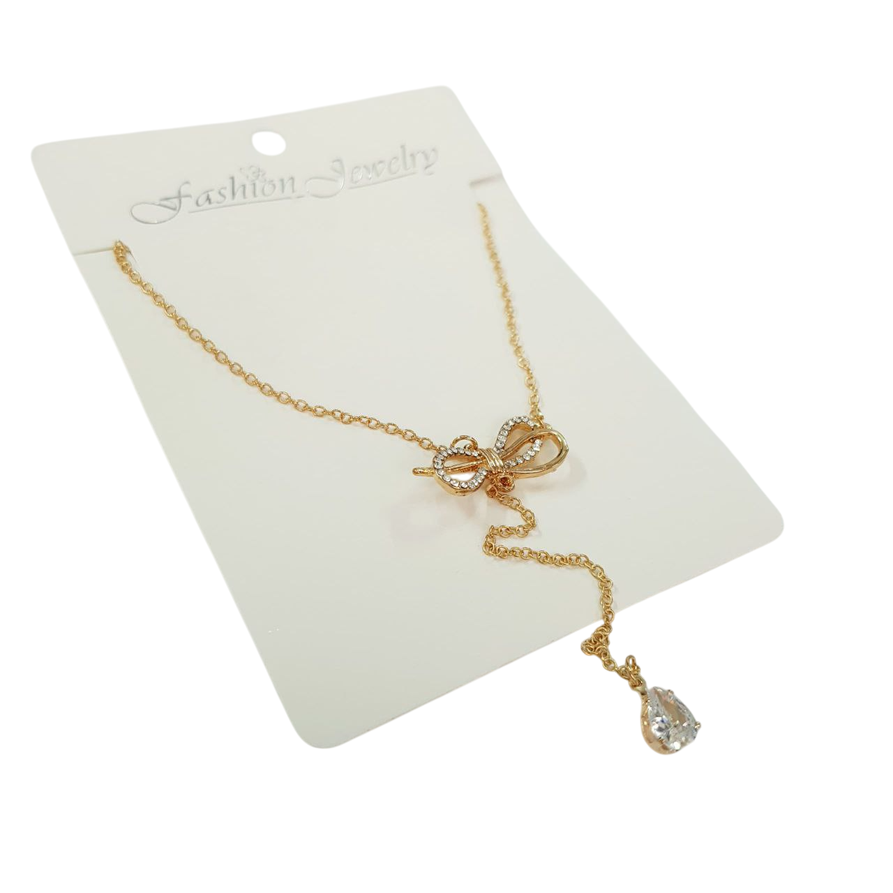 گردنبند مجلسی طلایی آویز دار برند Fashion Jewelry کد ۱۰۰۹۳