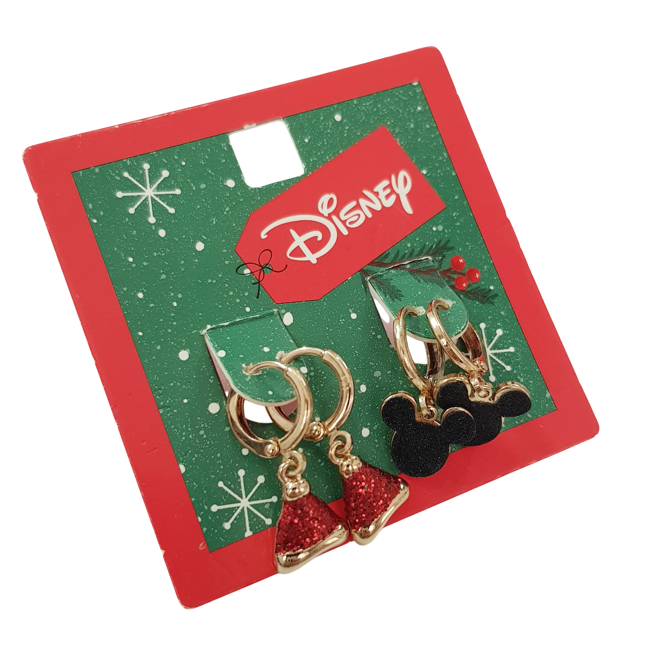پک دو جفتی گوشواره کریسمسی قفلی میکی موس برند دیزنی Disney کد ۱۲۰۹۳